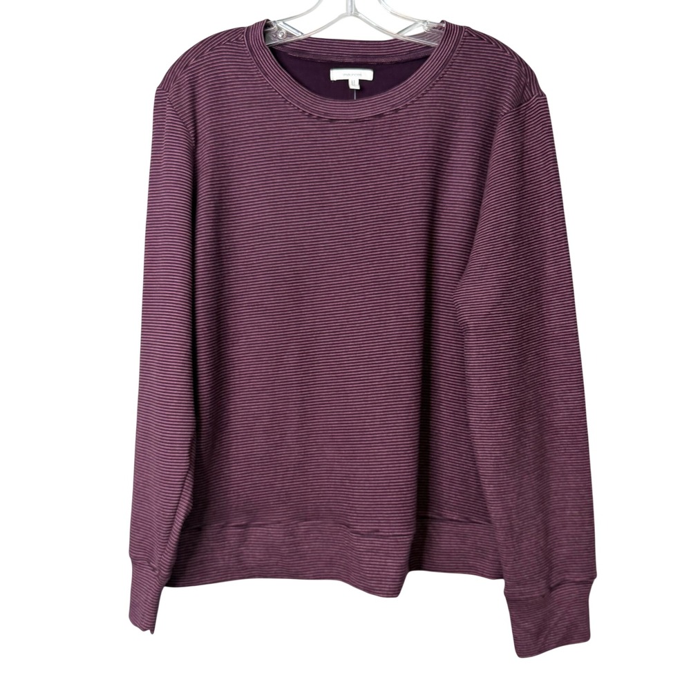 Maurices Sweatshirt Womens XL Purple Striped Crewneck Comfy Soft Lounge New